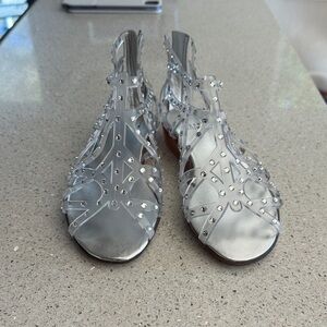 Stuart Weitzman Silver Studded Sandals
